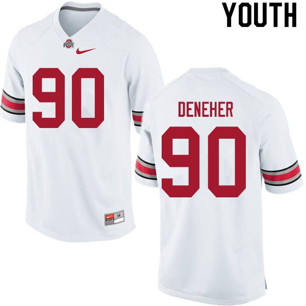 Ohio State Buckeyes #90 Jack Deneher Youth Stitched Jersey White OSU67096